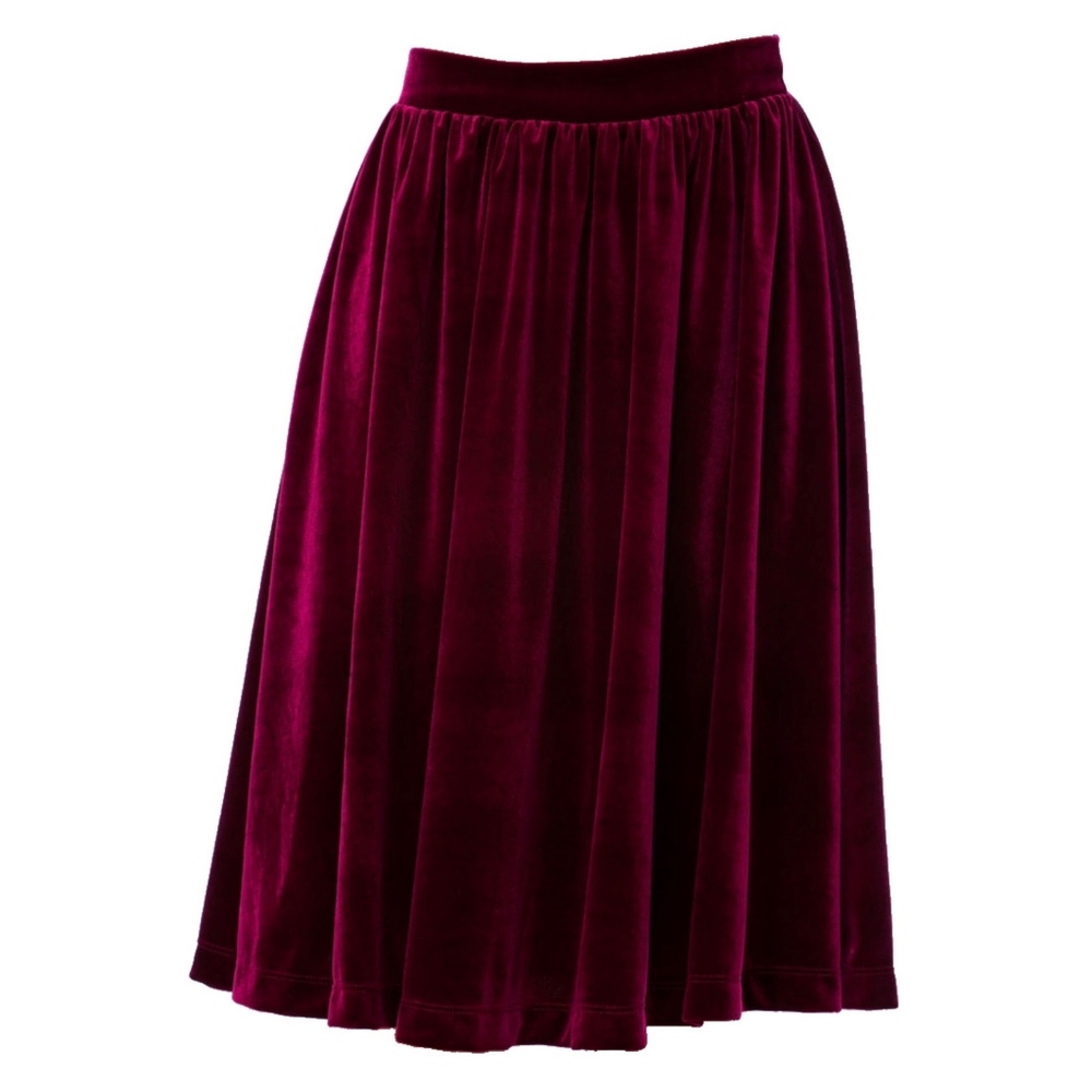Burgundy Velvet Full Skirt